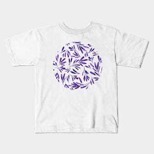 Abstract purple leaves, watercolor pattern illustration Kids T-Shirt